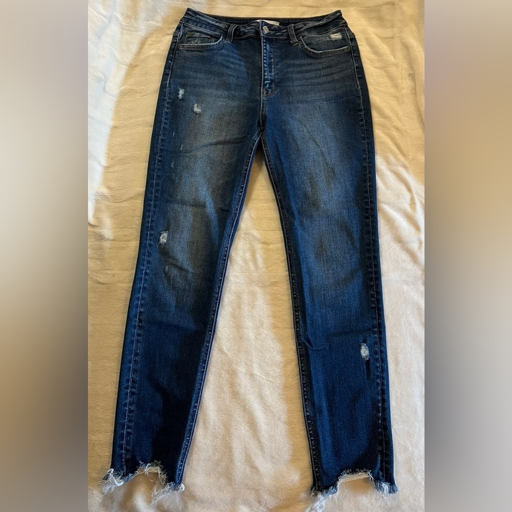 Flying Monkey Dark Blue Distressed Skinny Jeans